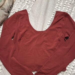 lululemon athletica Deep Red Long Sleeve Top